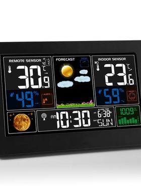 厂大屏3头37家8BZX3378B室源内外温湿度天气钟多功能彩屏气象挂钟