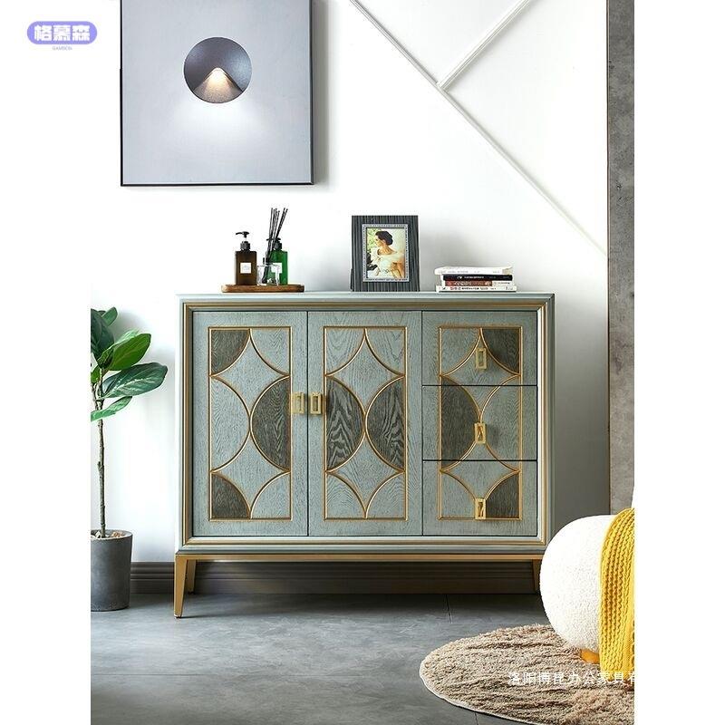 代餐边柜PRF做旧灰色客居客厅复现玄简约厨房多功能墙边关茶古水