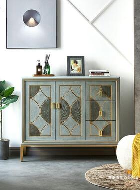 代餐边柜PRF做旧灰色客居客厅复现玄简约厨房多功能墙边关茶古水