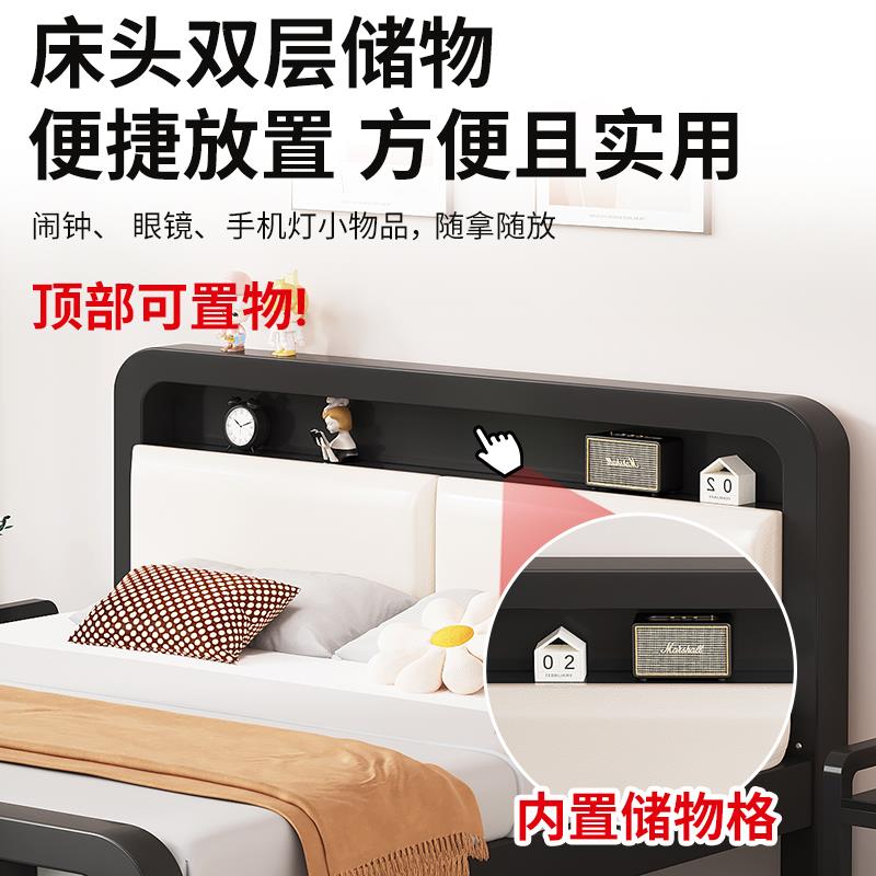 铁艺床架双床家用1人.m单人铁床不锈钢加固加5粗加厚1米F78S85HH8