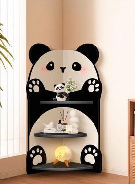 BGL黑白熊猫沙落地架转角柜卧发置室扇物形置物架配件墙角三角柜