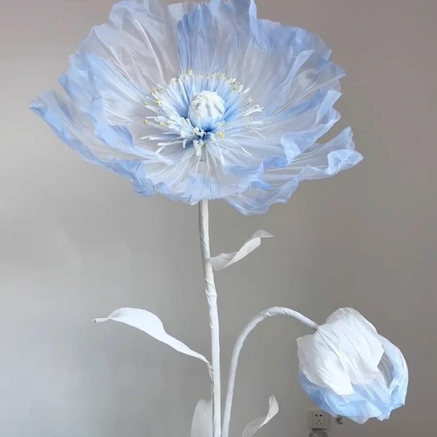 丝蓝花色工花艺套装丝网成品手花网红橱窗布置装真饰花XJH艺背景