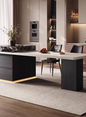 用意房式岛UXM台餐桌一岩板伸缩家厨多功体能中岛岛台餐桌可伸缩