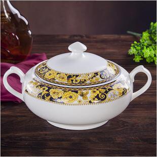 碗碟套装 景盘德陶镇骨瓷餐具5Z12046头吃日式 家用饭碗盘子碗碗筷