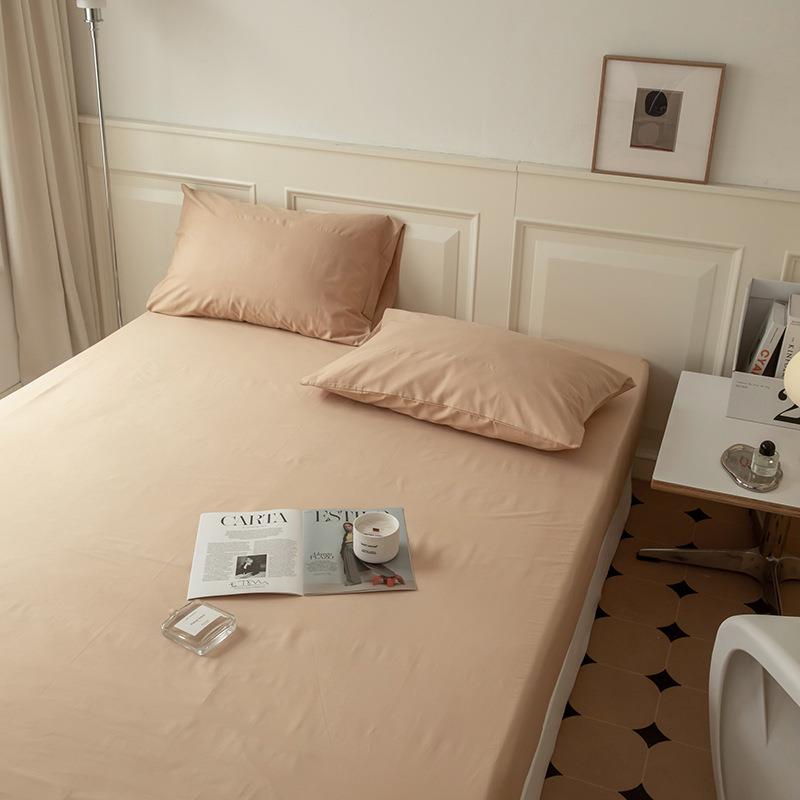 A5纯色床笠单件简约色100卡其L纯棉尘床套床垫纯保防护F7685MSM套