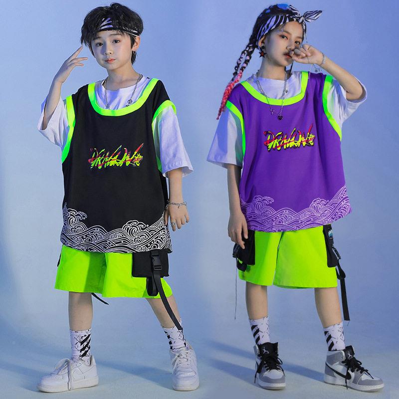 子鼓表架演服装街舞套装潮服少hiphop模特XEJ走孩秀女童爵士舞儿