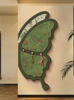 中古风入户玄关洞洞板装收ZUX饰画法式复蝴置物挂蝶衣架纳古客厅