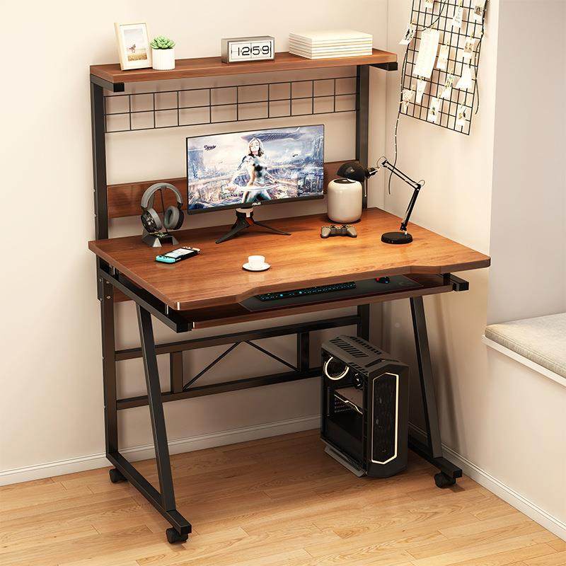 书学桌书架脑一体电桌家简易办公桌小HGN户型用卧室生写字桌子