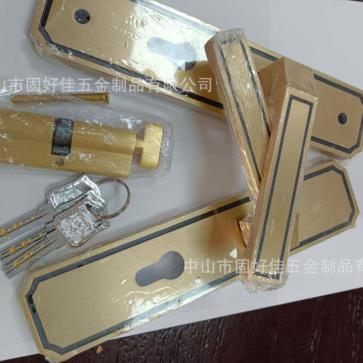 室厂家直复古美式轻BPY奢磁吸静音供锁全铜内房门木锁别墅实门机