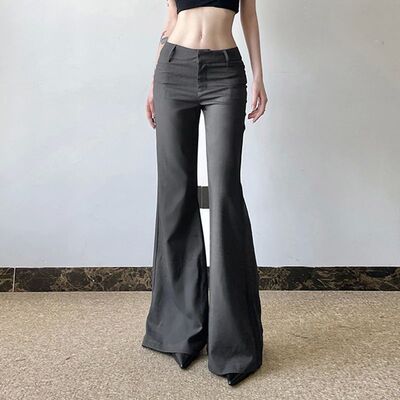 低腰微喇不易变形女士休闲长裤