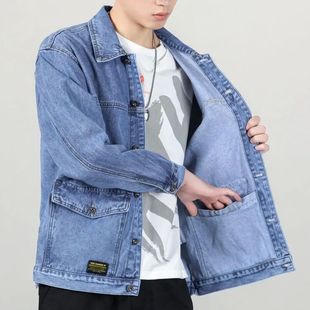 casual loose jacket with 纯色系休闲外套男 Solid buckle color