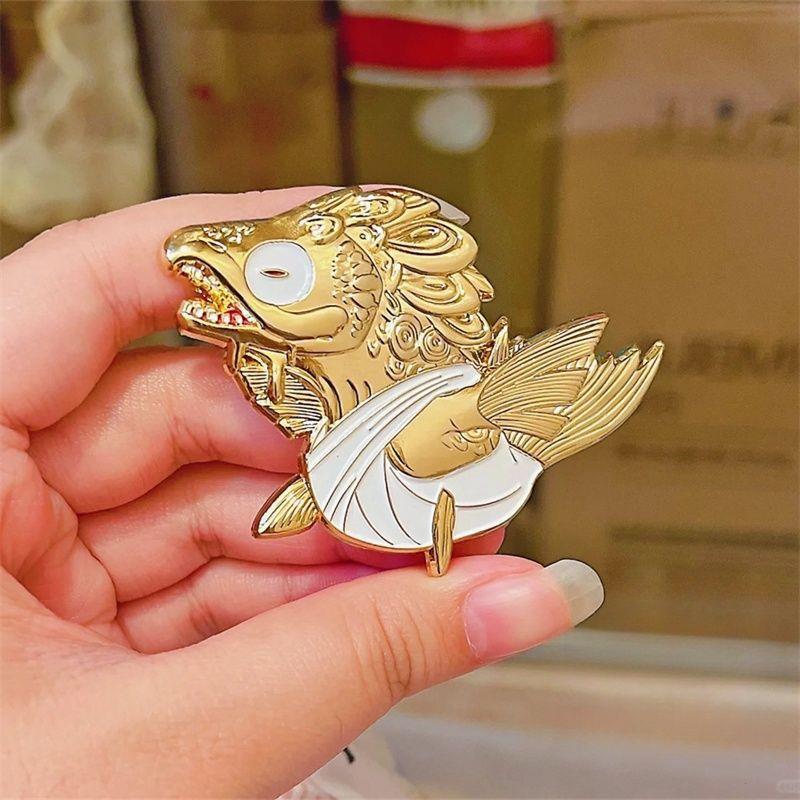 喷射战士3Splatoon3斯普拉顿3金鲑鱼n金属徽章动漫游戏周边配饰