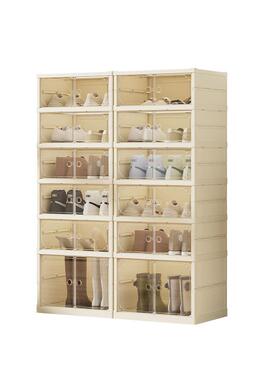 塑料双排折叠鞋柜44X35简易鞋盒家居鞋架门口收纳整理柜