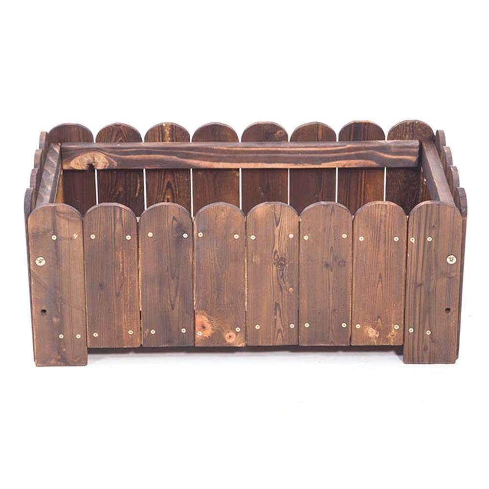 户外防腐木花箱装饰种植槽长方形花池花槽实木碳化防腐木花箱花盆