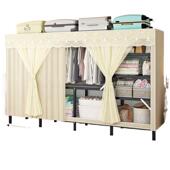 衣柜免安装 简易衣柜家用卧室出租房加固钢架结构收纳挂衣橱 折叠式