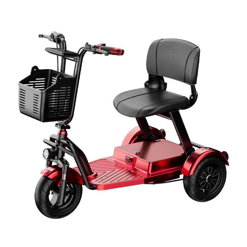 老年代步车电动三轮车电瓶车可提充电锂电池折叠便携成人电单车