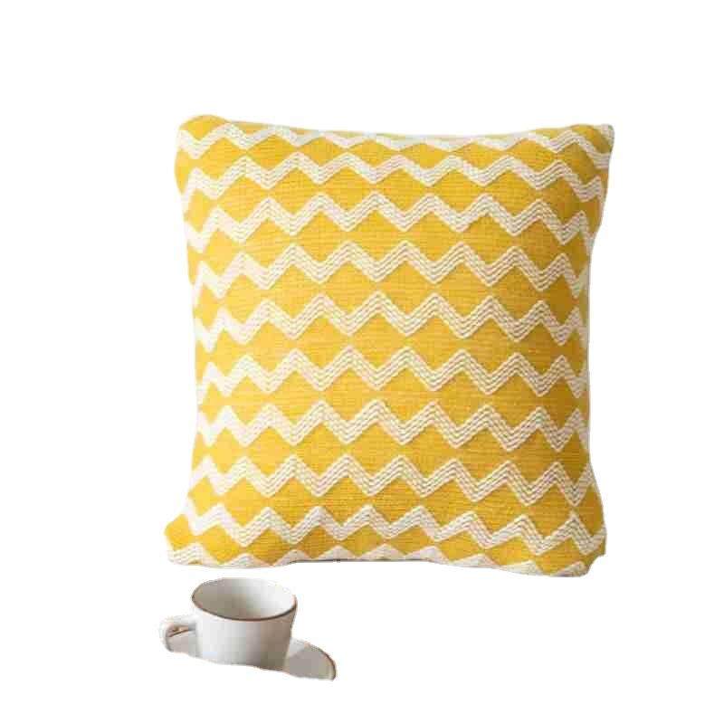 酸碱波浪抱枕套沙发装饰靠垫靠背柔软姜黄色简约风折线枕套北欧风,床上用品,枕套,淘宝优惠券,粉丝福利购,淘宝优惠卷