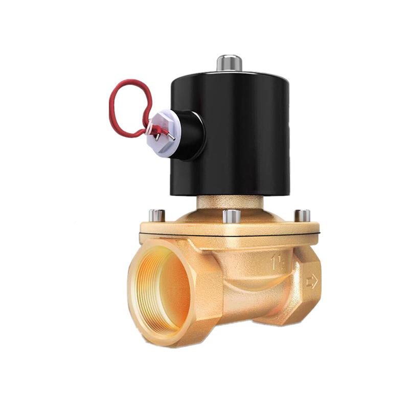 常闭黄电磁阀2W全水阀220V气阀2V2分4分6分1寸铜线铜圈水4阀