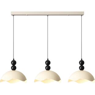 奶油风蛋壳法式中古餐厅吊灯现代美式吧台餐桌灯日式侘寂风饭厅灯