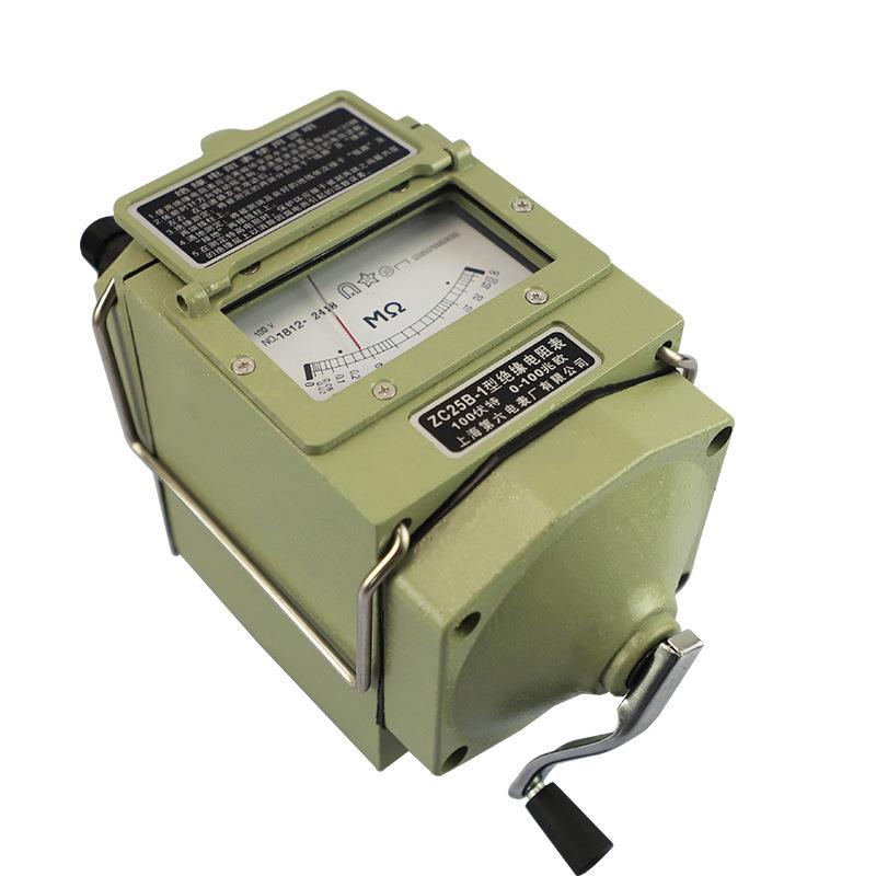上海第六电表厂ZC25B-1兆欧表100V电工摇表绝缘电阻仪