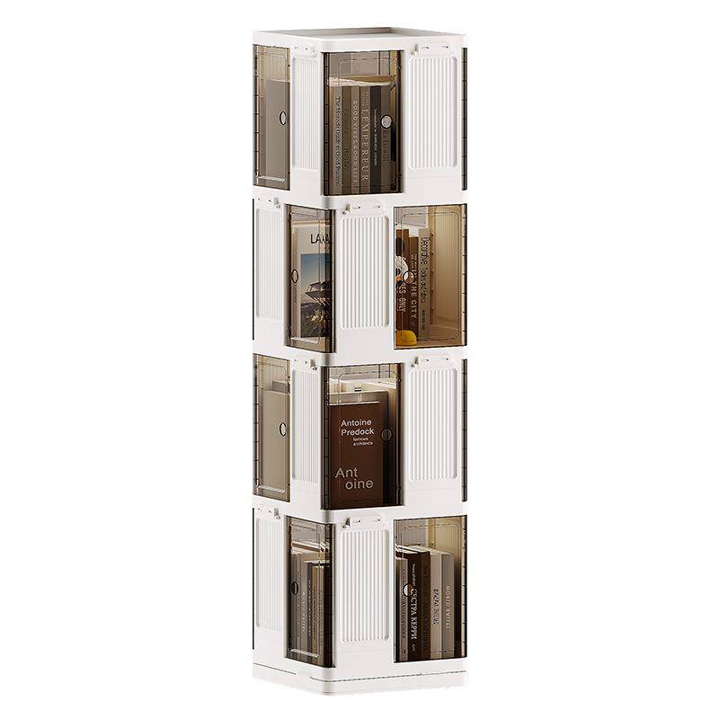 高颜值大容量旋转书架多功能落地零食置物架卧室简约衣物收纳箱