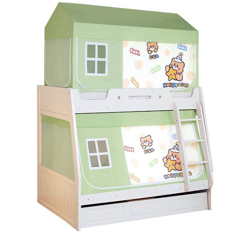 卡通印花床帘上下铺子母床蚊帐三开门学生宿舍单人蚊帐拉链方帐,床上用品,蚊帐,淘宝优惠券,粉丝福利购,淘宝优惠卷