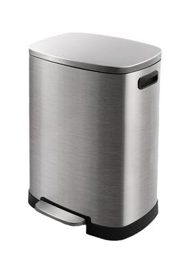 38L50L长方形不锈钢垃圾桶脚踏酒店商场办公室静音缓降垃圾桶
