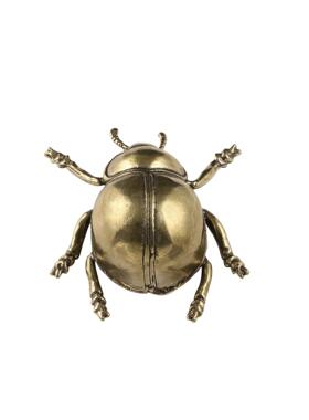 仿古玩做旧摆件甲壳虫黄铜摆件实心客厅书房办公桌茶宠古铜工艺品