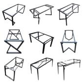 铁艺桌脚岩板茶几餐桌桌腿办公桌书桌脚板桌子腿玄关支架金属脚架