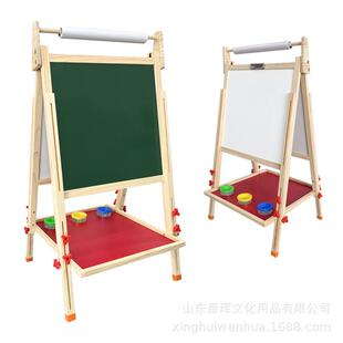 儿童画板支架式画架双面可擦画架带卷纸高度可调货源免费贴标