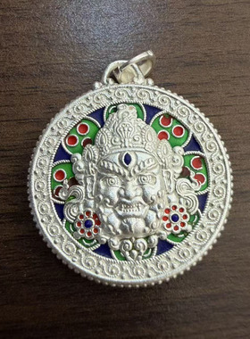 黄财神999纯银珐琅彩镂空项链男女属牛羊龙狗本命佛吊坠佛八宝
