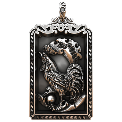 酉鸡文昌鸡十二生肖鼠牛虎兔龙蛇马羊猴手工吊坠银牌项链守护神