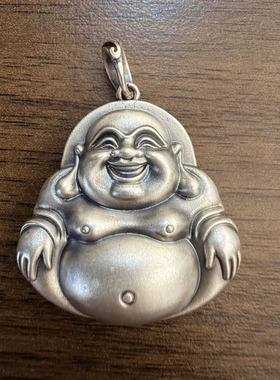 福气满满项链大肚佛吊坠白银999足银项链吊坠男女弥勒佛本命佛