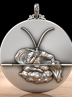 实心999纯银孙悟空吊坠男战斗胜佛挂坠复古孙悟空霸气至尊宝项链