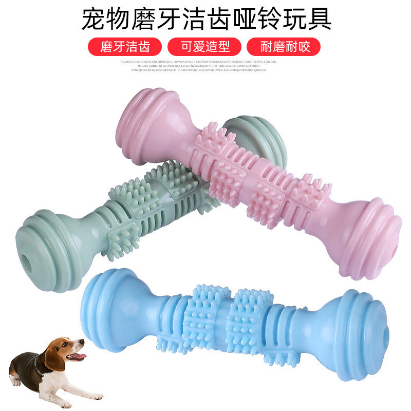 新款宠物咀嚼玩具哑铃狗咬玩具磨