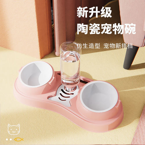 三碗饮水一体自动续水狗碗新款宠