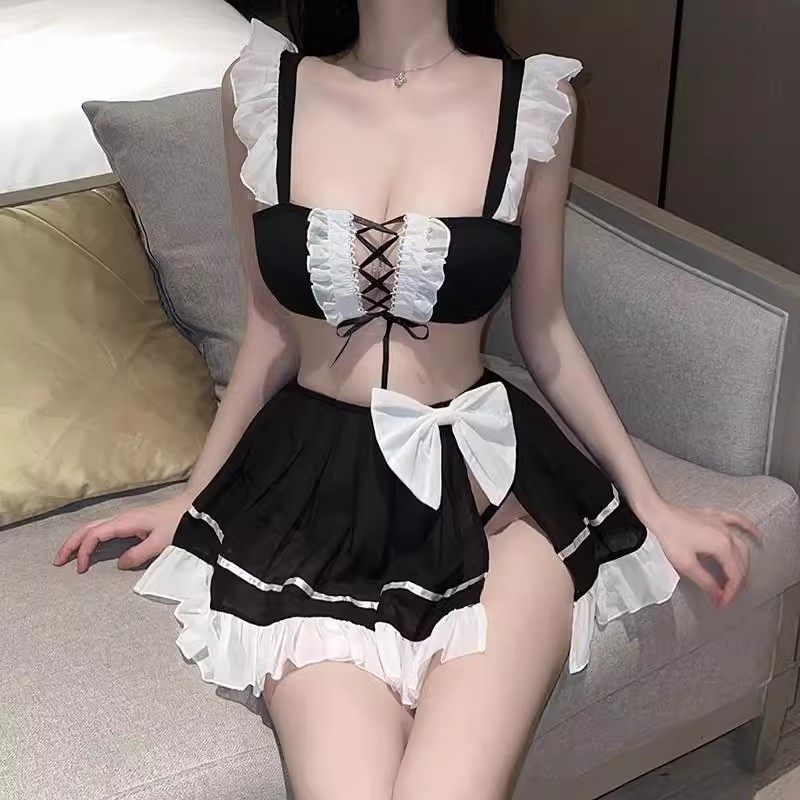 日系睡衣女性感床上氛围感女仆制服套装纯欲风吊带内衣趣味睡裙