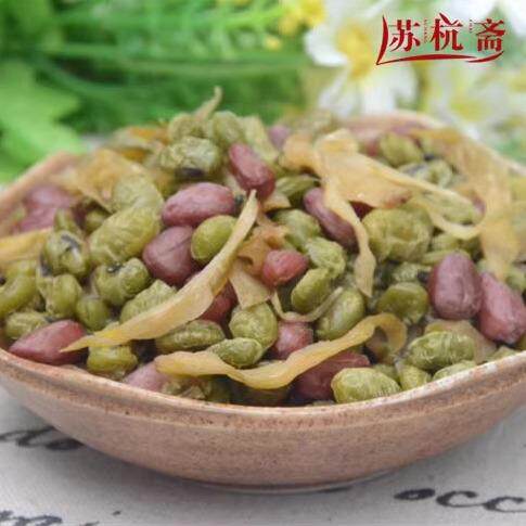 现货临安特产杭天食品 笋丝青豆花生 笋干 干毛豆花生 五香味500g