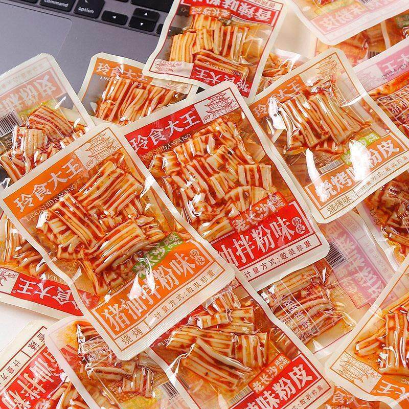 玲食大王粉皮湖南特产麻辣小吃凉皮辣条追剧辣味小零食猪油拌粉
