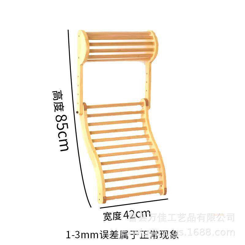 现货实木桑拿靠背可折叠汗蒸房桑拿靠背头枕波浪形桑拿房配件靠背
