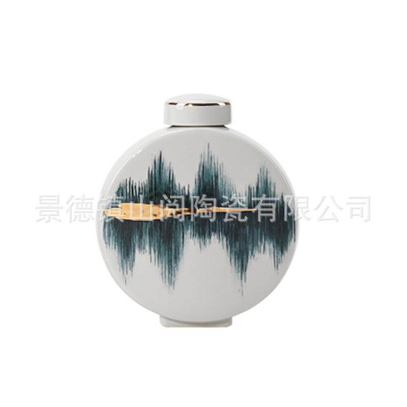 新中式美式陶瓷摆件花瓶插花储物罐客厅书房玄关软装装饰品