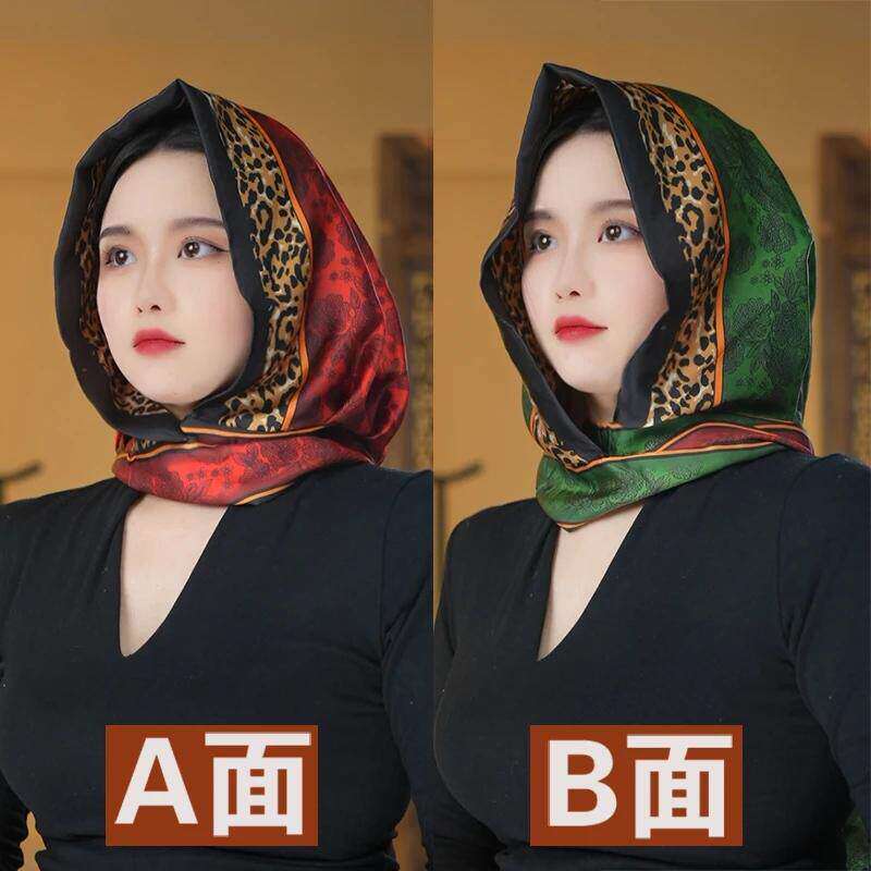2026春夏双面丝巾帽女防晒百搭