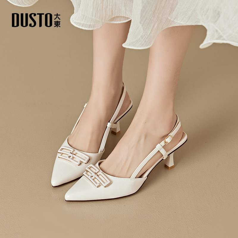 DUSTO大东后空女单鞋通勤高跟鞋