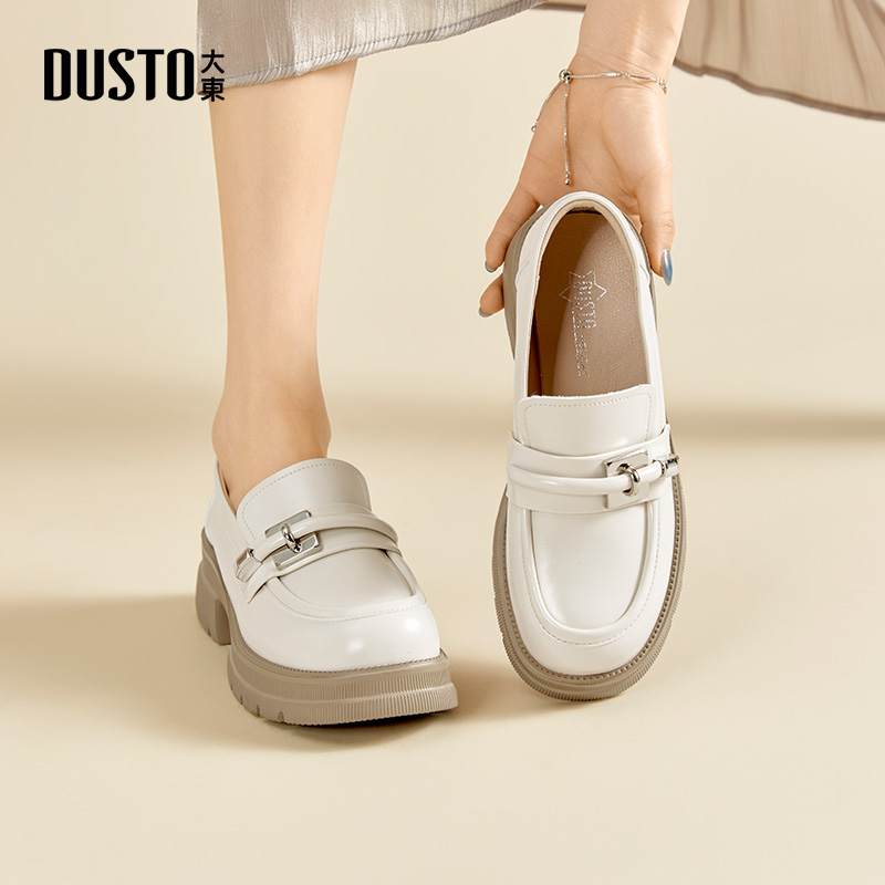 大东乐福鞋女鞋小皮鞋厚底通勤