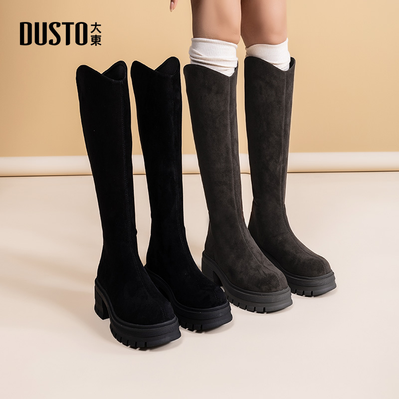 大东女靴骑士靴厚底长筒靴瘦瘦靴