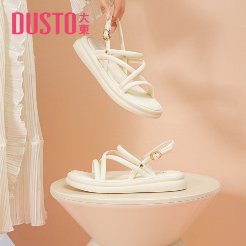 DUSTO大东女休闲平底圆头凉拖鞋