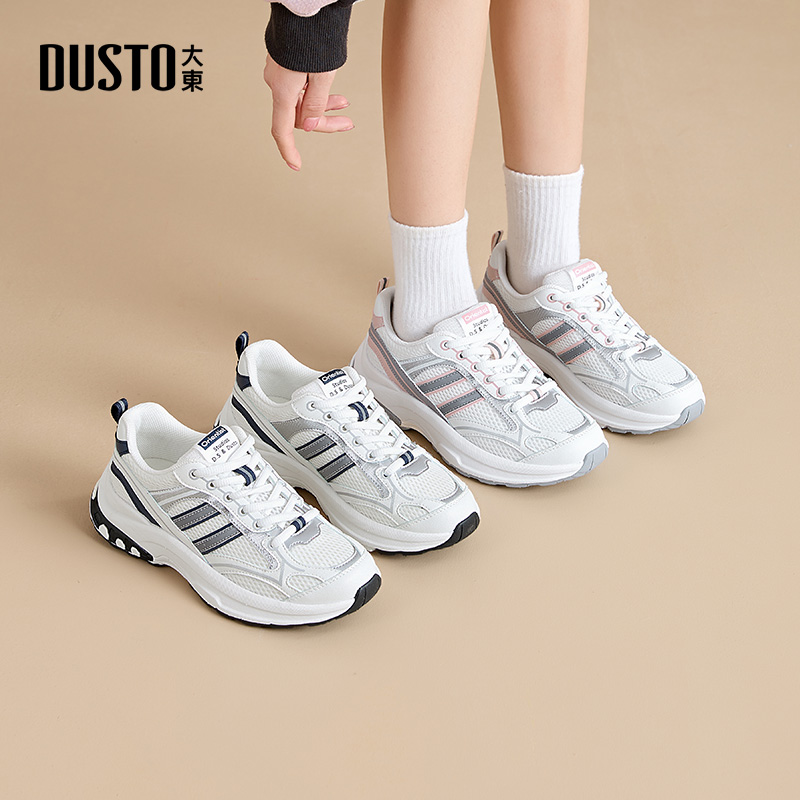 大东老爹鞋女鞋平底中跟系带女鞋