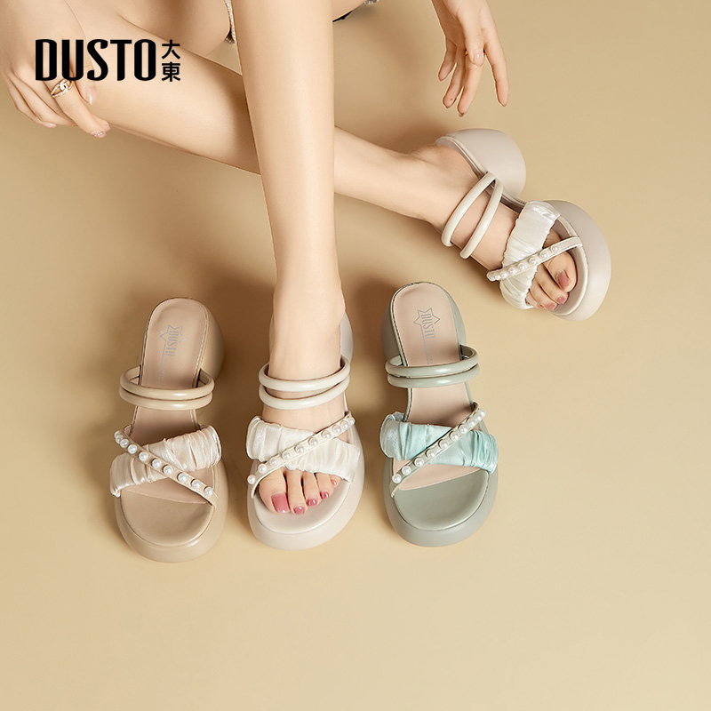 大东凉鞋时尚粗跟高跟百搭凉拖鞋