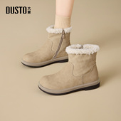 时尚 大东女靴雪地靴2025冬季 新款 百搭舒适保暖圆头低跟方跟女短靴