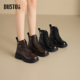 马丁靴2025冬季 新款 时尚 大东女鞋 厚底酷潮工装 靴圆头侧拉链女短靴